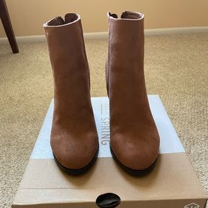 NWOT Brown Microfiber Ankle Boots